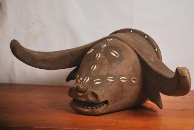 African Tribal Art,amazing Tabwa helmet from Congo  DRC/done