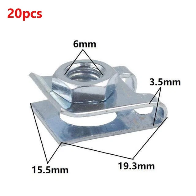 Fibbia universale targa auto 6 mm fibbia metallo dado a vite tipo U clip 20x