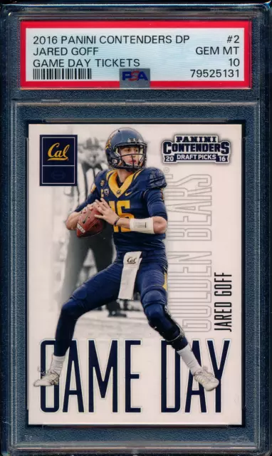 2016 Panini Contenders Dp Jared Goff Game Day Tickets #2 Rookie Psa 10 Gem Mint