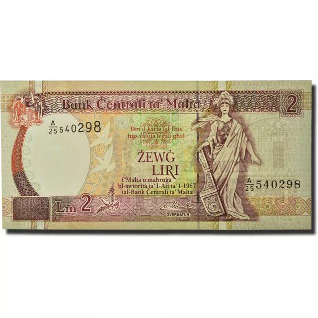 [#564427] Banknote, Malta, 2 Liri, L.1967 (1989), KM:41, UNC(65-70)
