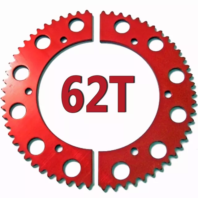 62T (tooth) #35 Chain Split Sprocket Racing Go-Kart Fun Cart Barstool Gear RLV
