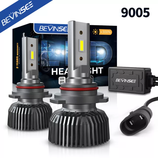 BEVINSEE Série A01 HB3 9005 Ampoules de phares à LED 80W 10000LM Blanc CSP-3570