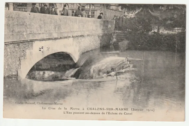 CHALONS SUR MARNE - Marne - CPA 51 - Crue de la Marne 1910 - l' écluse du canal
