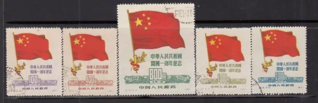 China - 1st Anniversary of Peoples Republic (Used Full Set) 1950 (CV $100)