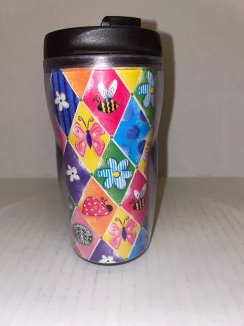 Starbucks Barista Bumble Bees Butterflies 8oz 2001 Travel Tumbler Mug Coffee