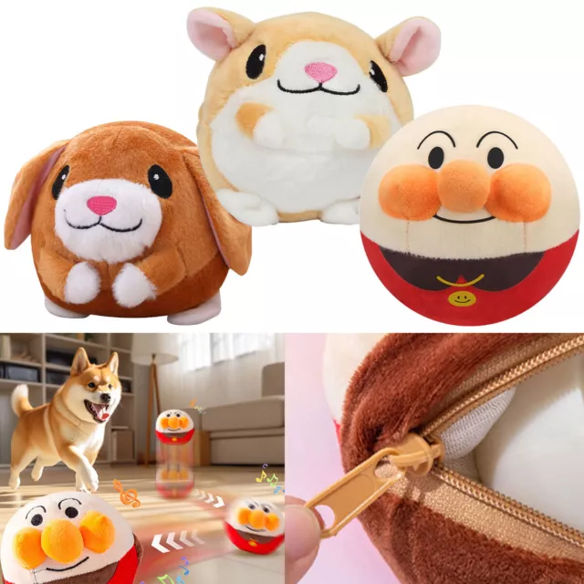 Puppy Ball Active Moving Pet Plush Toy Singing Dog Chewing Squeake USB Toys UK