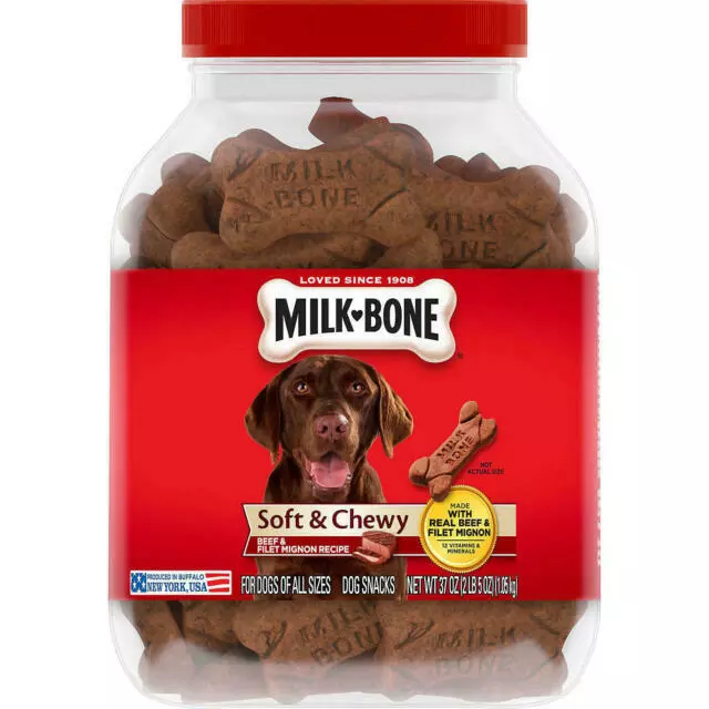 Milk-Bone Soft & Chewy Beef & Filet Mignon Recipe Dog Snacks 37 oz