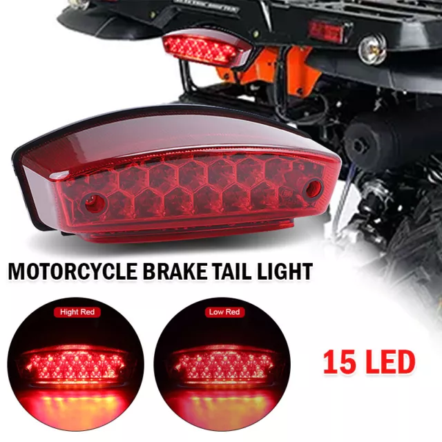 Motorcycle 21 LED Tail Brake Light License Plate Light Rear Lamp Universal 12V