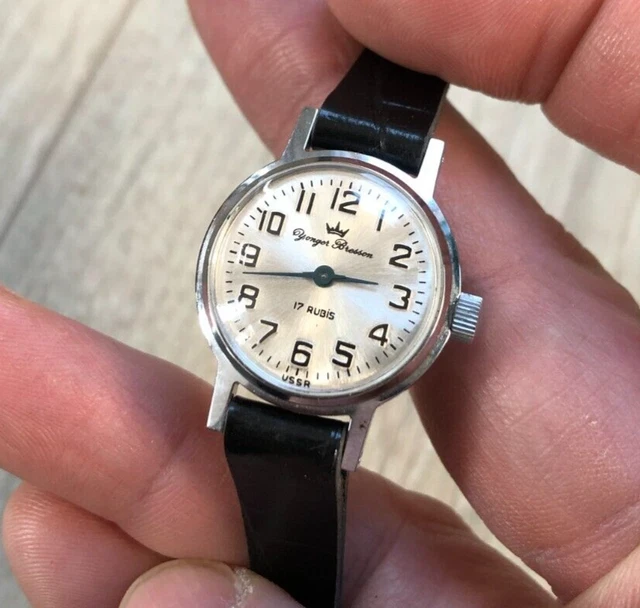Montre Vintage Yonger & Bresson – 17 Rubis, Boîtier Doré, Bracelet Cuir – Années 60 – Occasion