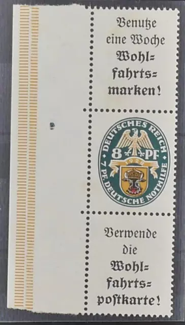 TREFF Deutsches Reich MiNr ZDr. S 67 postfrisch Rand geprüft Attest BPP 2500,- 3