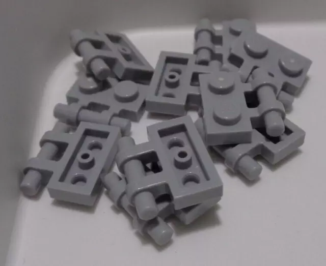 LEGO Bits 2540 4211632 Plate Modified 1x2 W/Handle on Side Medium Stone Grey x10