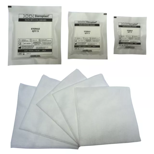 Steroplast Premium Sterile Medic First Aid 4 Ply Quality Gauze Blood Swabs Wipes