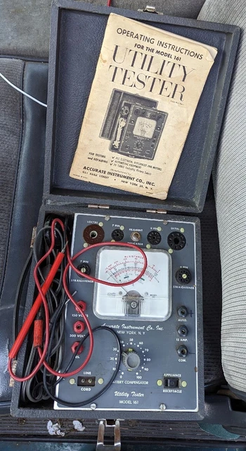 ACCURATE INSTRUMENT UTILITY TESTER 161 , Tube Tester , weston ac voltmeter swit