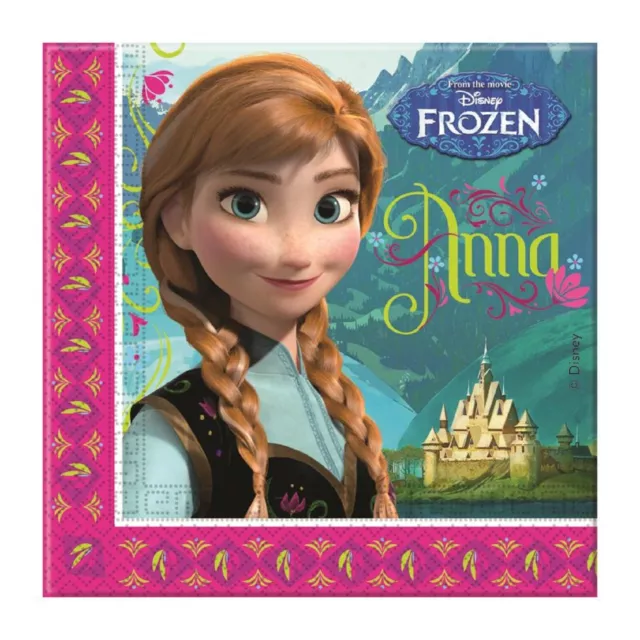 Pack Of 20 Disney 's Frozen Birthday Party Napkins Tableware Princess Anna Kids