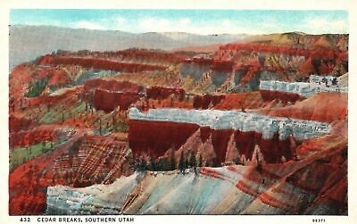 Vintage Postcard 1920's Cedar Breaks Rimland Erosion Form Southern Utah UT
