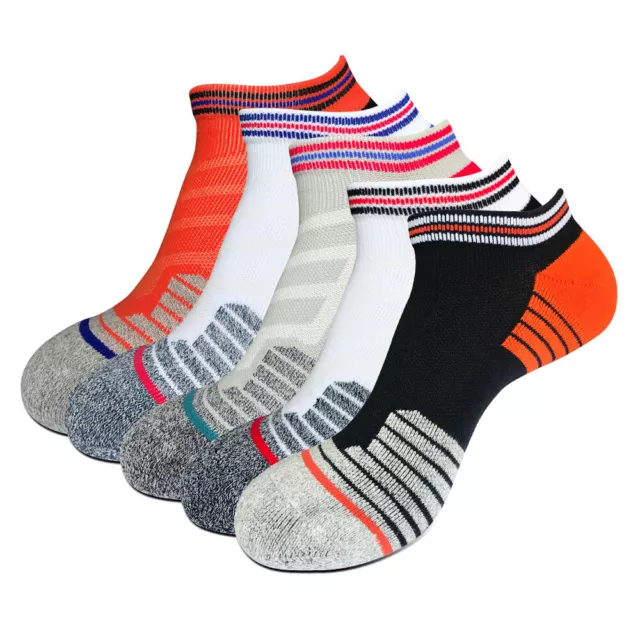 NEW 5 Pairs Mens Sports Crew Cotton Socks Lot Gym & Training Low Cut Ankle Socks