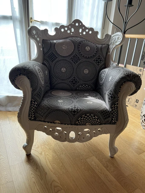 poltrona design vintage Tessuto FORNASETTI introvabile