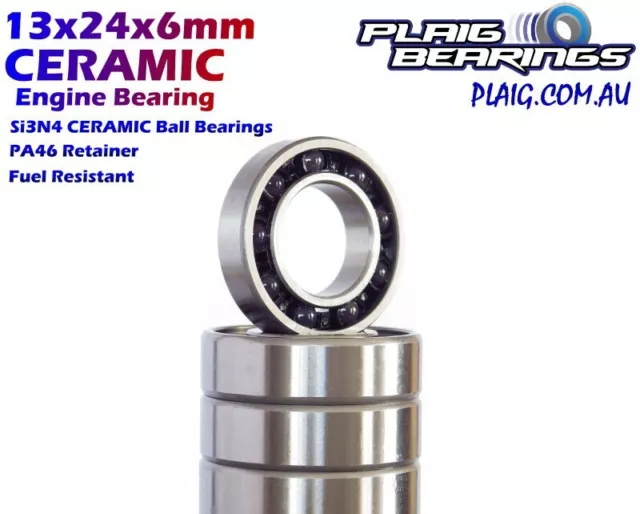 13x24x6mm Open Ceramic Nitro Engine Bearing - No Seals - Precision Bearings
