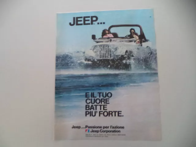 advertising Pubblicità 1985 JEEP CJ RENEGADE