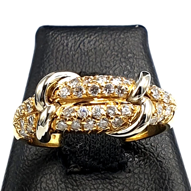 Bague Or Blanc 18K Avec Diamants Naturels 0,14 Ct - Taille ITA 10.5, Style Marguerite
