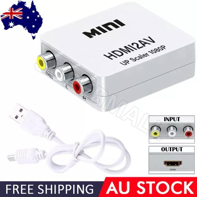 Mini HDMI2AV To AV 3RCA CVBS 1080P Composite Audio Video Adapter Converter AU