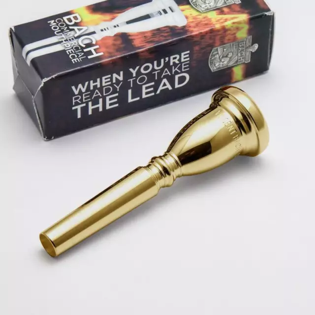 Genuine Bach 24K Gold Commercial Trumpet Mouthpiece, 3MV NEW! 2