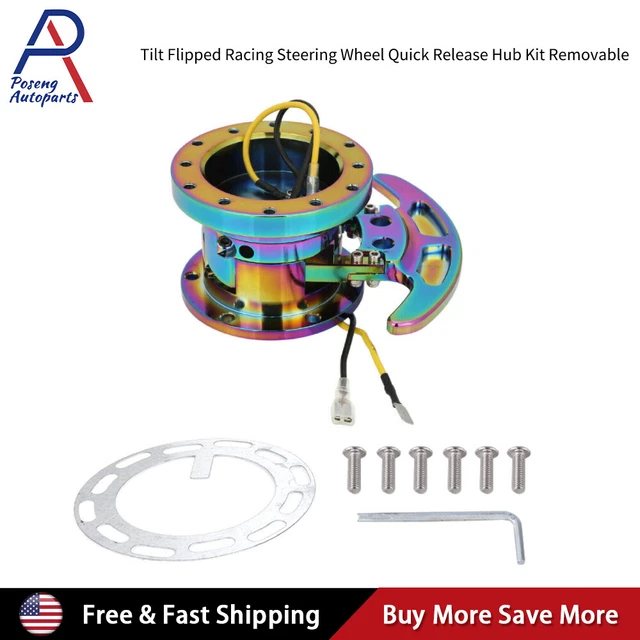 FLIP UP TILT Quick Release Steering Wheel Hub Adapter Body Snap Off