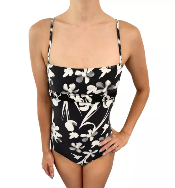 CHANEL VINTAGE 04S CC Logo Swimwear Bikini #36 Black Flower Nylon Rank AB  £439.79 - PicClick UK