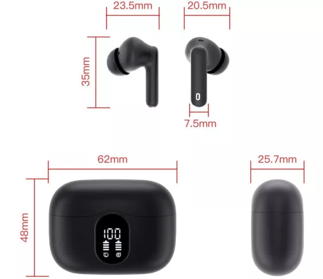 Btootos A90 Pro True Wireless Earbuds 5.3 Hi-Fi Sports Running White - Brand New 3