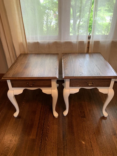 Broyhill Solid Oak End Tables (Pair)