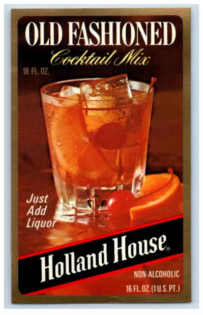 1950'S-70'S HOLLAND HOUSE Old Fashioned Cocktail Label Original S57E ...