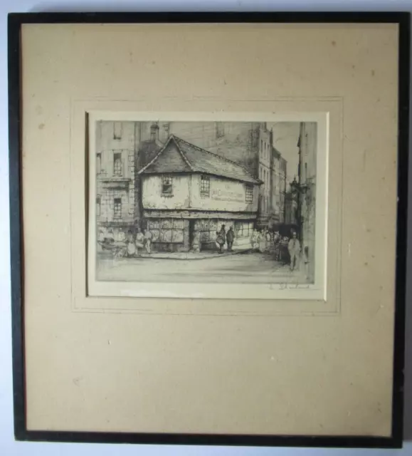 EDWARD SHARLAND Limited Edition Etching Old Curiosity Shop Signed Framed