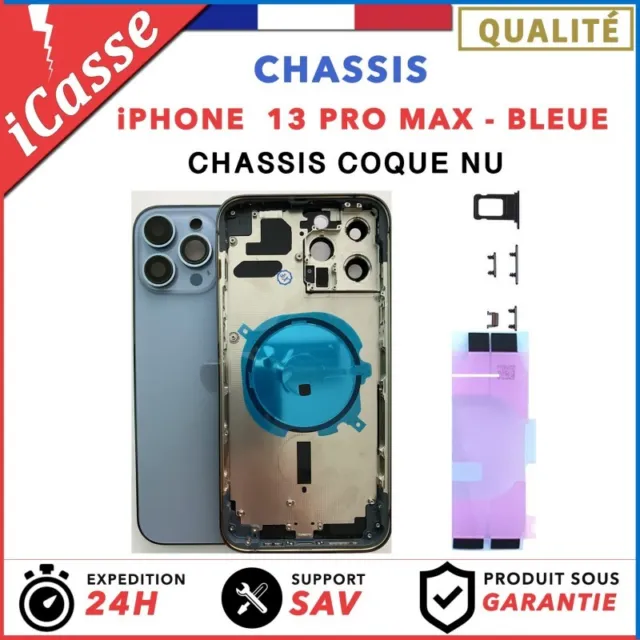 Chassis Arriere remplacement pour iPhone 13 PRO MAX BLEUE - Coque nu + COLLE