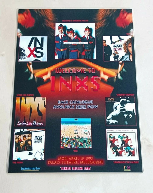 INXS - 1993 AUSTRALIA Tour Poster - ALBUM COLLAGE PROMO - NEW ...