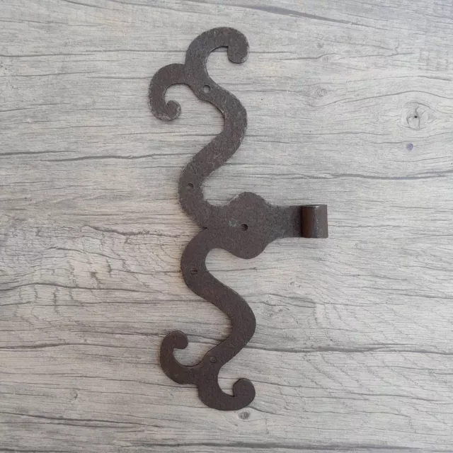 Vintage iron handmade french german gothic gate door hinges ornate rusty
