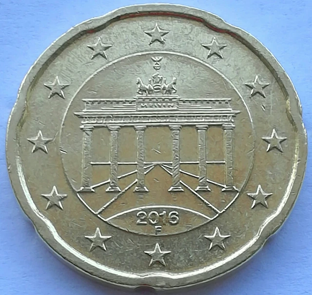 GERMANIA 20 cent 2016 zecca F Stoccarda
