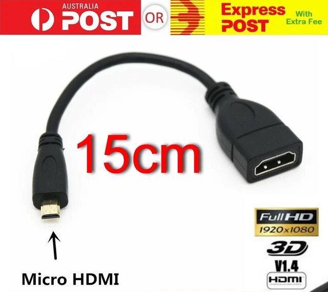 Micro HDMI Male Type-D to HDMI Female Adapter Cable Converter 1080P HD HDTV