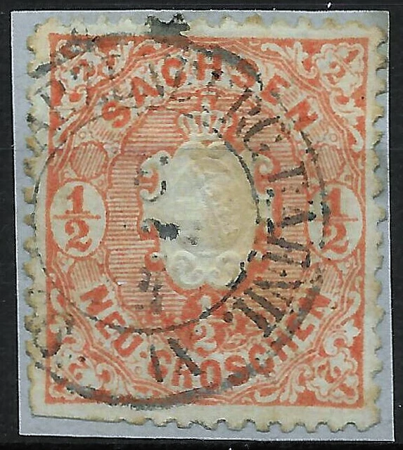 Sachsen 1863 . MiNr. 15 . 1/2 Ngr . K2 SCHWARZENBERG BAHNH.
