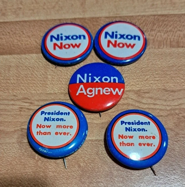 RICHARD NIXON 1972 campaign pin button political Nixon Now 4.99 PicClick