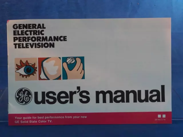 Vintage General Electric Performance Television Manual Instructions dq