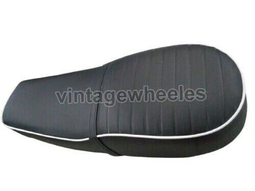 Housse De Selle Passager En Cuir Noir Pour Royal Enfield - Style Lycett - Neuf Pour Moto Classique