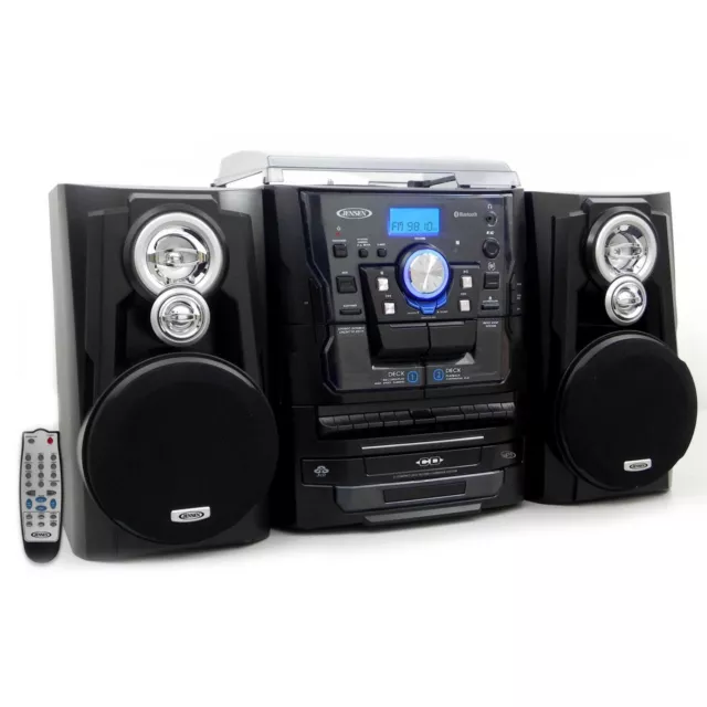 Jensen Regal Stereo System Mit Plattenspieler, 3 CD Wechsler & Kassette Recorder