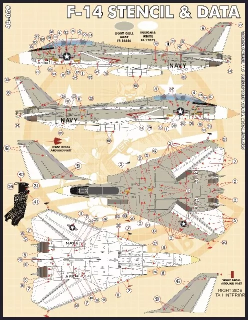 1/48 Furball F-14 Stencils and Data Decals