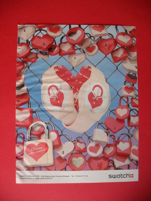 Publicite De Presse Swatch Montre Suisse Liberez Votre Amour French Ad 2015