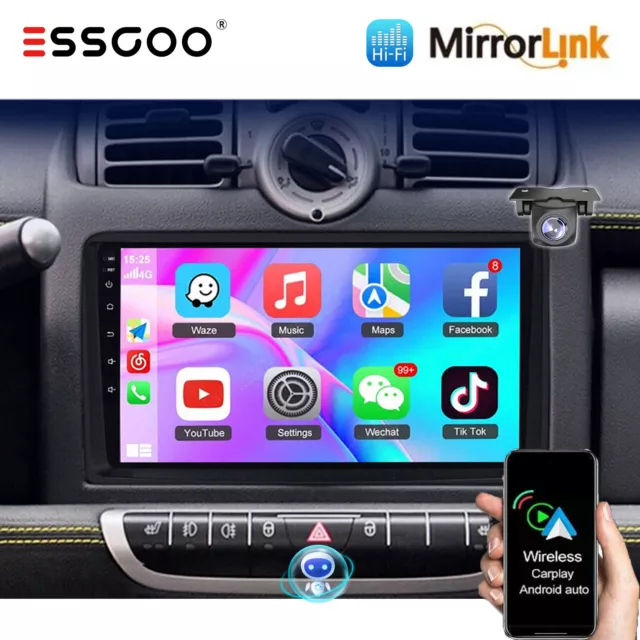 9" Android13 Apple Carplay Autoradio Kamera Für Smart Fortwo 451 GPS RDS Navi FM