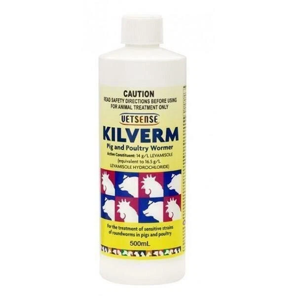 Vetsense Kilverm Pig & Poultry Wormer for Sensitive Strains of Roundworms 500ml