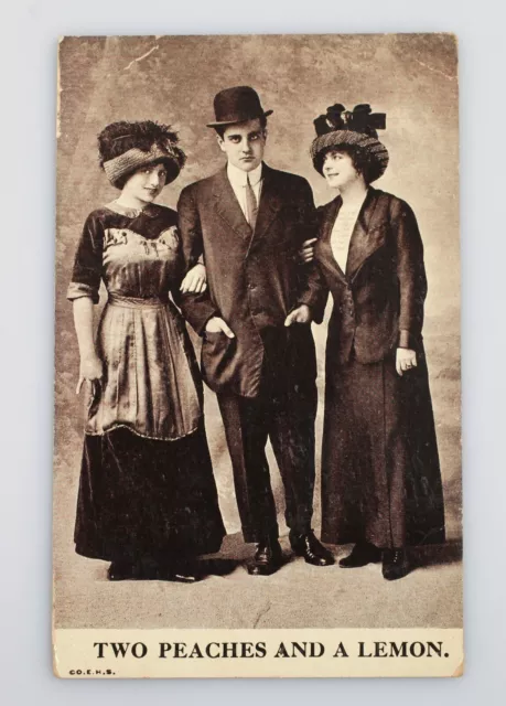 Vintage Threesome Threes A Crowd Postcard 1900s Two Peaches And A Lemon 13 99 Picclick