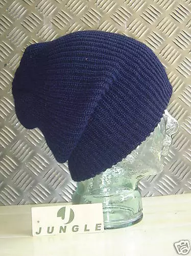 Bleu Marine Bonnet Tricot/Chapeau en Laine - 100% Taille Unique - Neuf