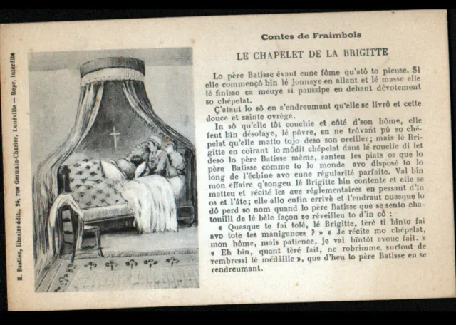 FRAIMBOIS (54) TALE ""THE ROSARY of the BRIGITTE"" in patois LORRAIN early 1900