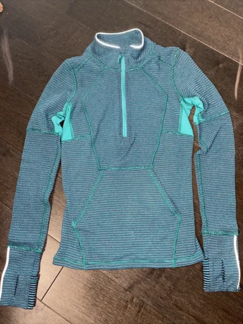 IVIVVA by Lululemon Sz 12 Blue Fastest Zip 1/4 Zip Pullover Ombre  Pullover